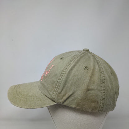 MRJ Slideback Hat Tanish-Green One Size Adjustable Mesh Lined Embroidered Adams