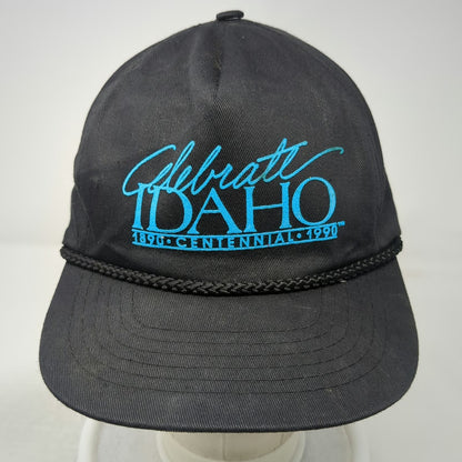 Ama Pro Trucker Black Blue Hat Celebrate Idaho 1890 Centennial Rope Vintage