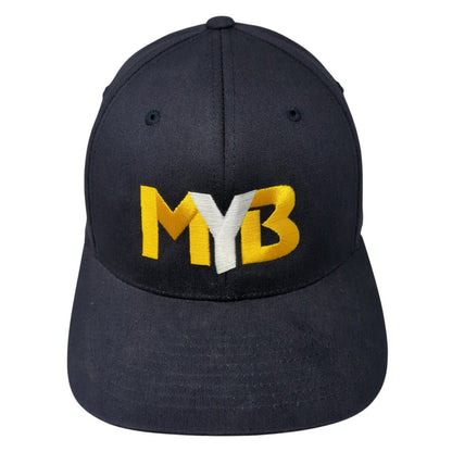 MYB Fitted Hat Blue 6 7/8-7 3/8 Flexfit Embroidered 6 Panel Pacific Headwear