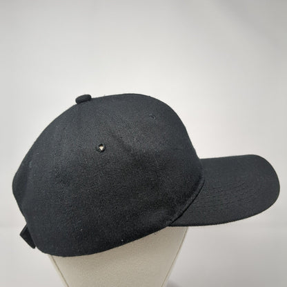 Unbranded Strapback Hat Black One Size Adjustable Vented Holes 6 Panel Blank