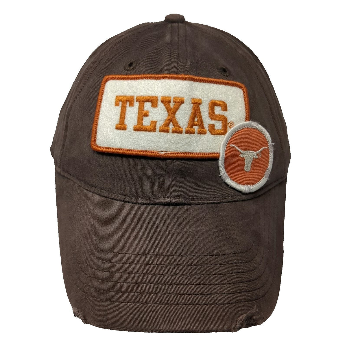 Texas Longhorns NCAA Drew Pearson Brown One Size Cap Hat Distressed Green Brim