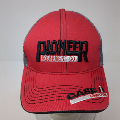 Pioneer Equipment Co Case III Agriculture Strapback Trucker Hat Red OS Mesh Back