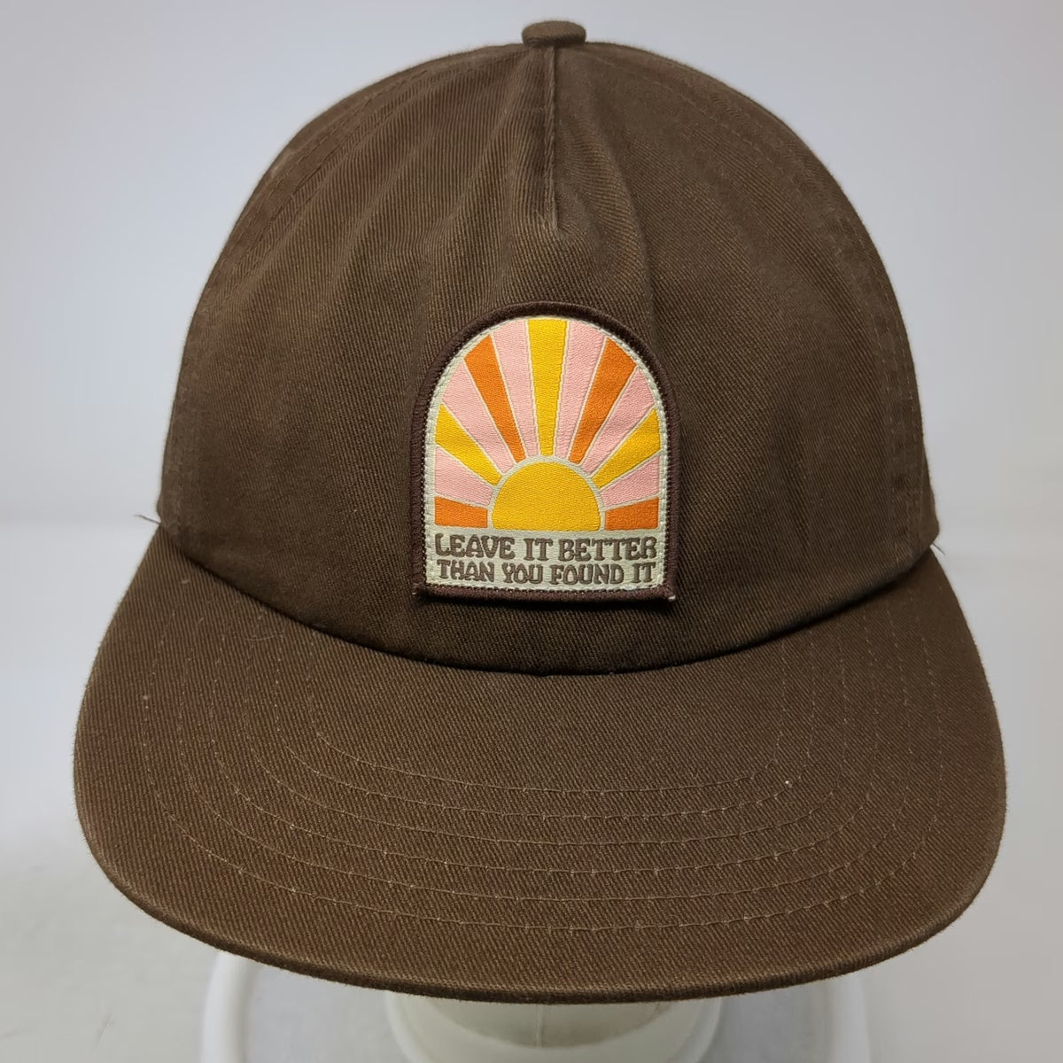 Parks Project 5 Panel Brown One Size Hat Leave It Better Sun Patch Slideback