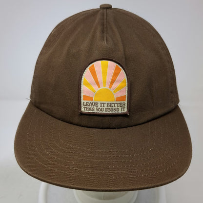 Parks Project 5 Panel Brown One Size Hat Leave It Better Sun Patch Slideback