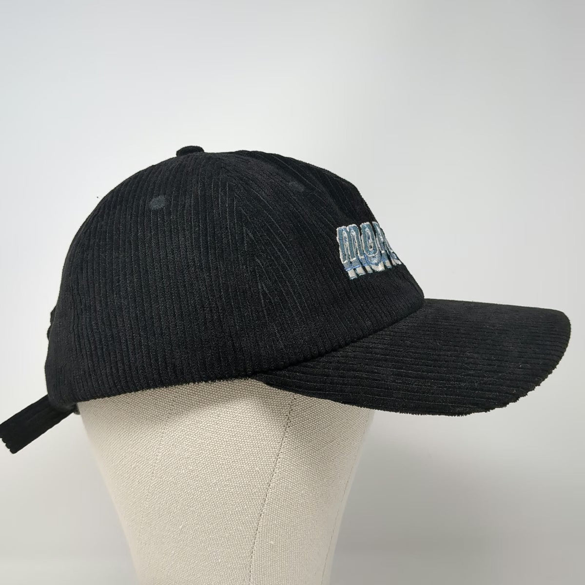 Monet Skateboards 5 Panel Black One Size Corduroy Embroidered Logo Skate Hat