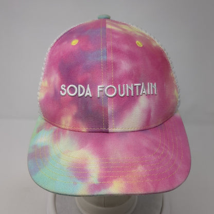 Soda Fountain Snapback Trucker Hat Multicolor OS Adjustable Tie Dye Mesh Back