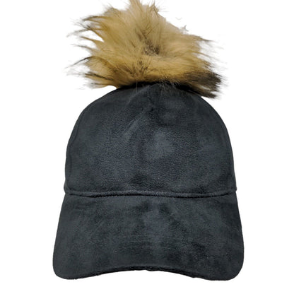 David & Young New York Strapback Hat Black OSFM Adjustable Faux Fur Blank