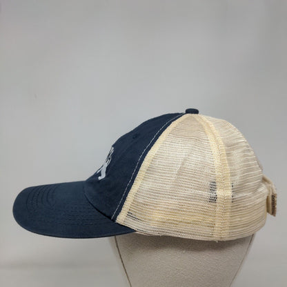 MAMA Strapback Trucker Hat Blue OSFM Adjustable Embroidered Mesh Back Ponyback