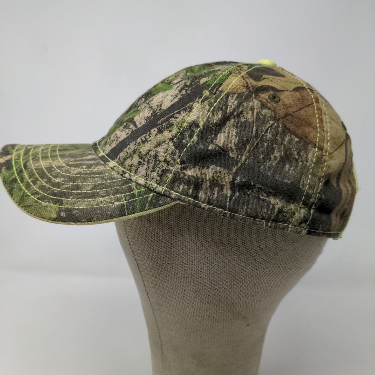 Signatures Men's Mossy Oak Camo Slideback Hat Green Adjustable Embroidered Logo