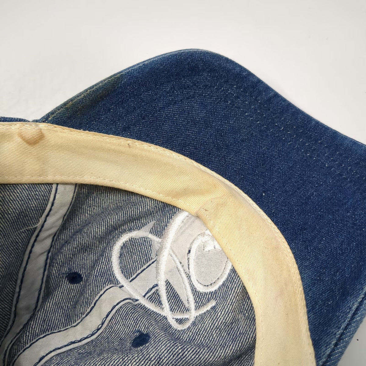Starter Baseball Cap Blue One Size Denim C Logo Star Classic Slideback Hat Adj