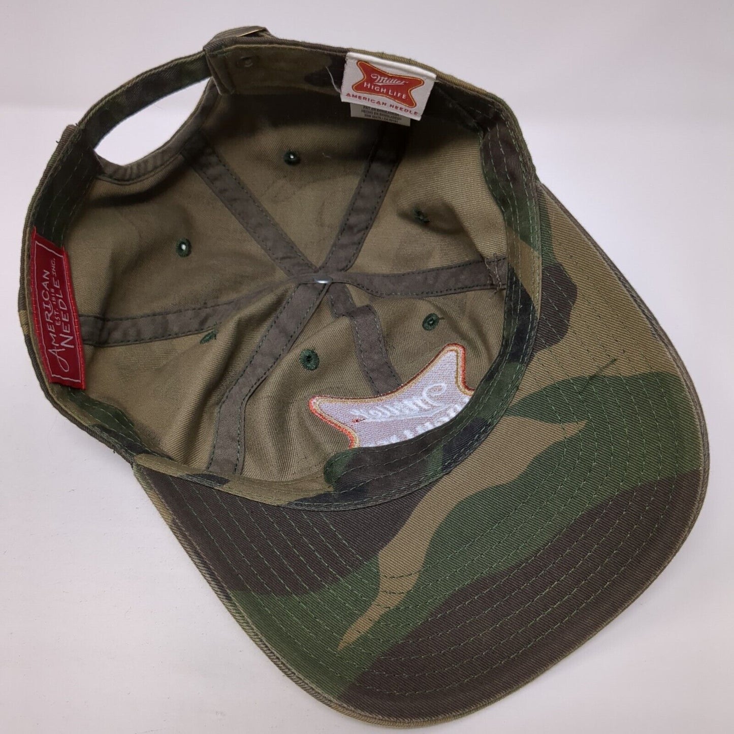 Miller High Life Slideback Hat Camo OS Adjustable Embroidered American Needle