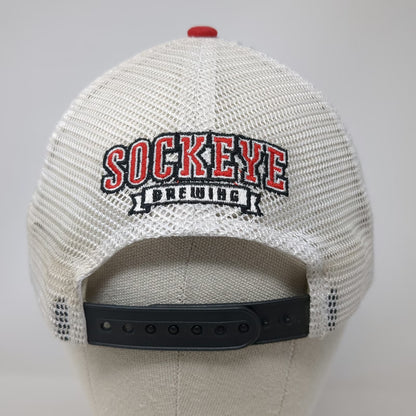 Vie Trucker Hat Black One Size Snapback Mesh Sockeye Brewing Salmon Fish Idaho