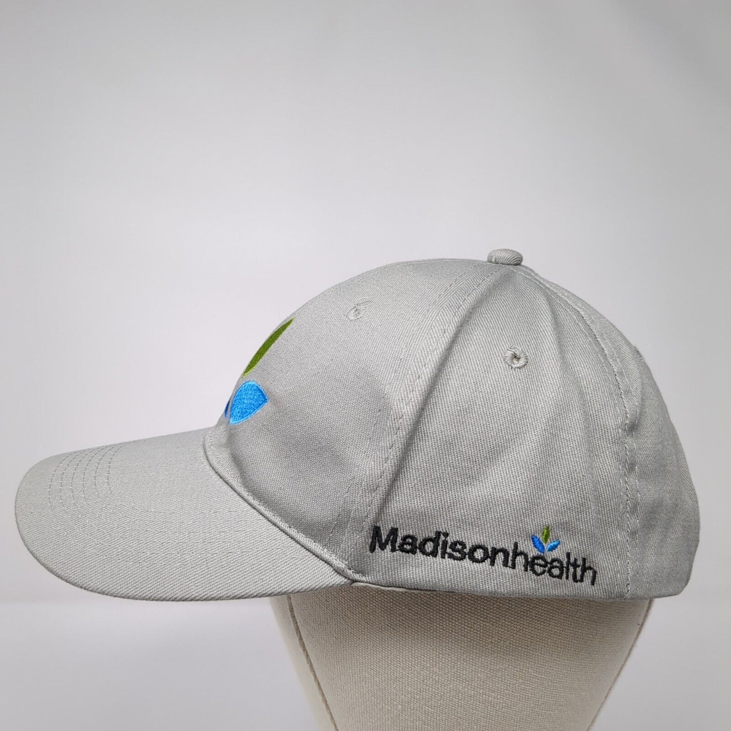 Madison Health Snapback Hat Gray One Size Adjustable Embroidered 6 Panel