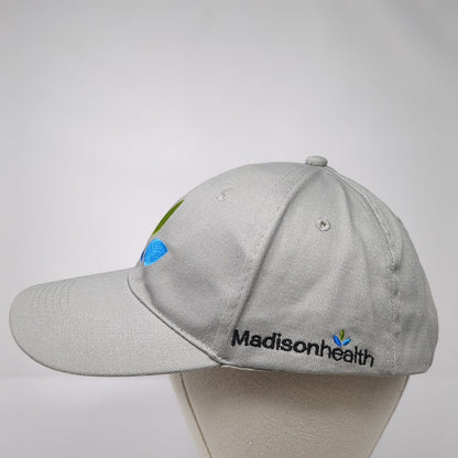 Madison Health Snapback Hat Gray One Size Adjustable Embroidered 6 Panel