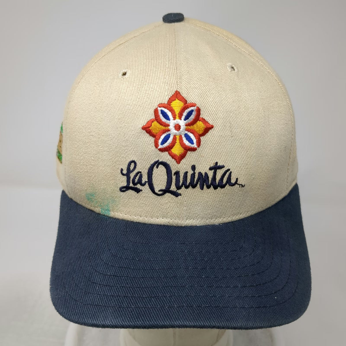 New Era Baseball Cap Beige Blue One Size La Quinta Golf Leather Slideback Hat