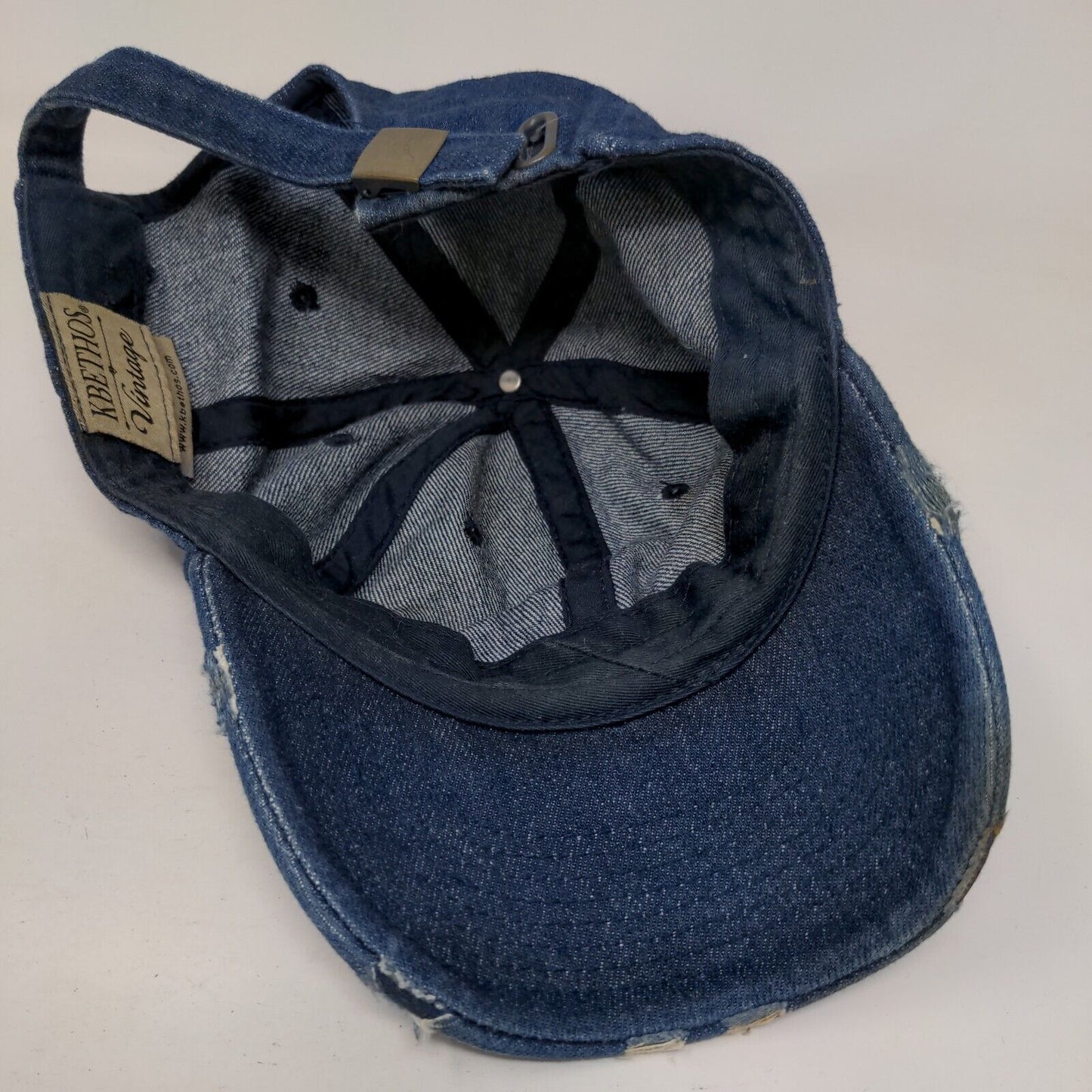 KB ETHOS Vintage Slideback Hat Blue One Size Denim Blank Distressed