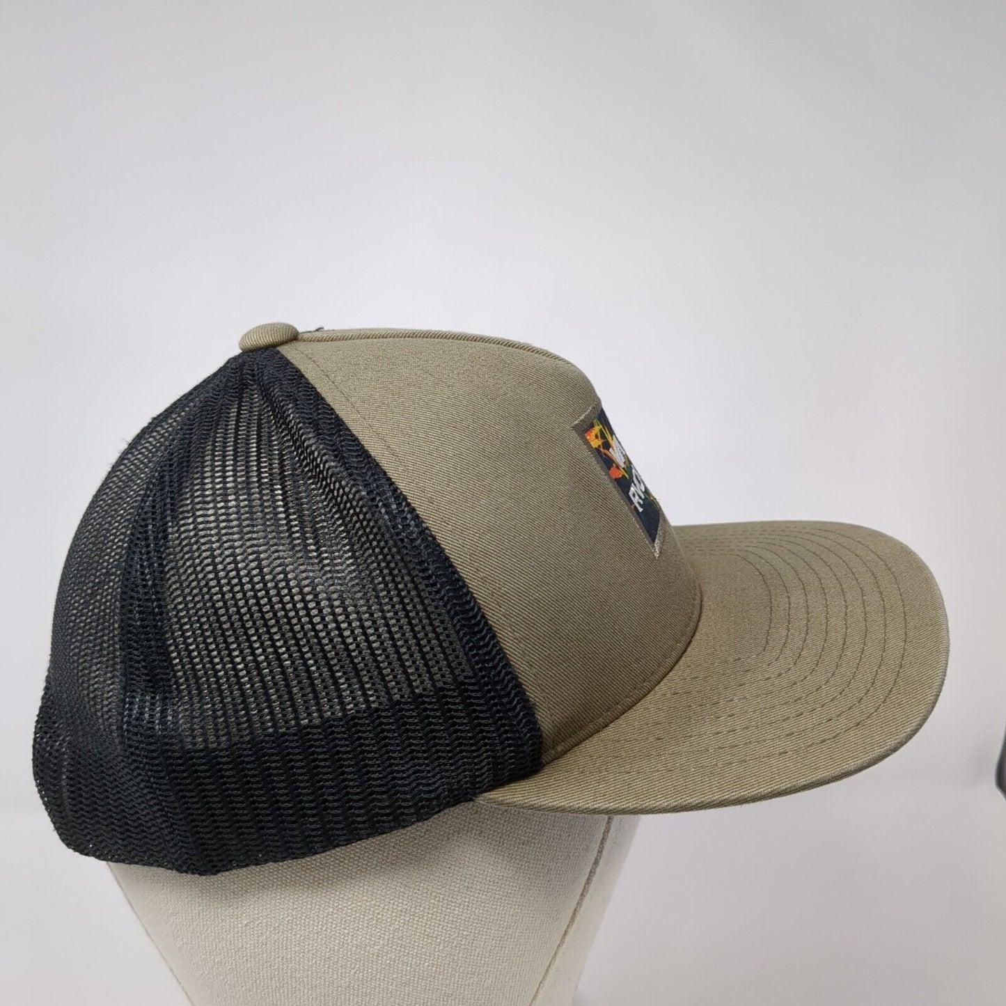 VA RVCA Snapback Trucker Hat Brown Boys One Size Mesh Back Colorblock