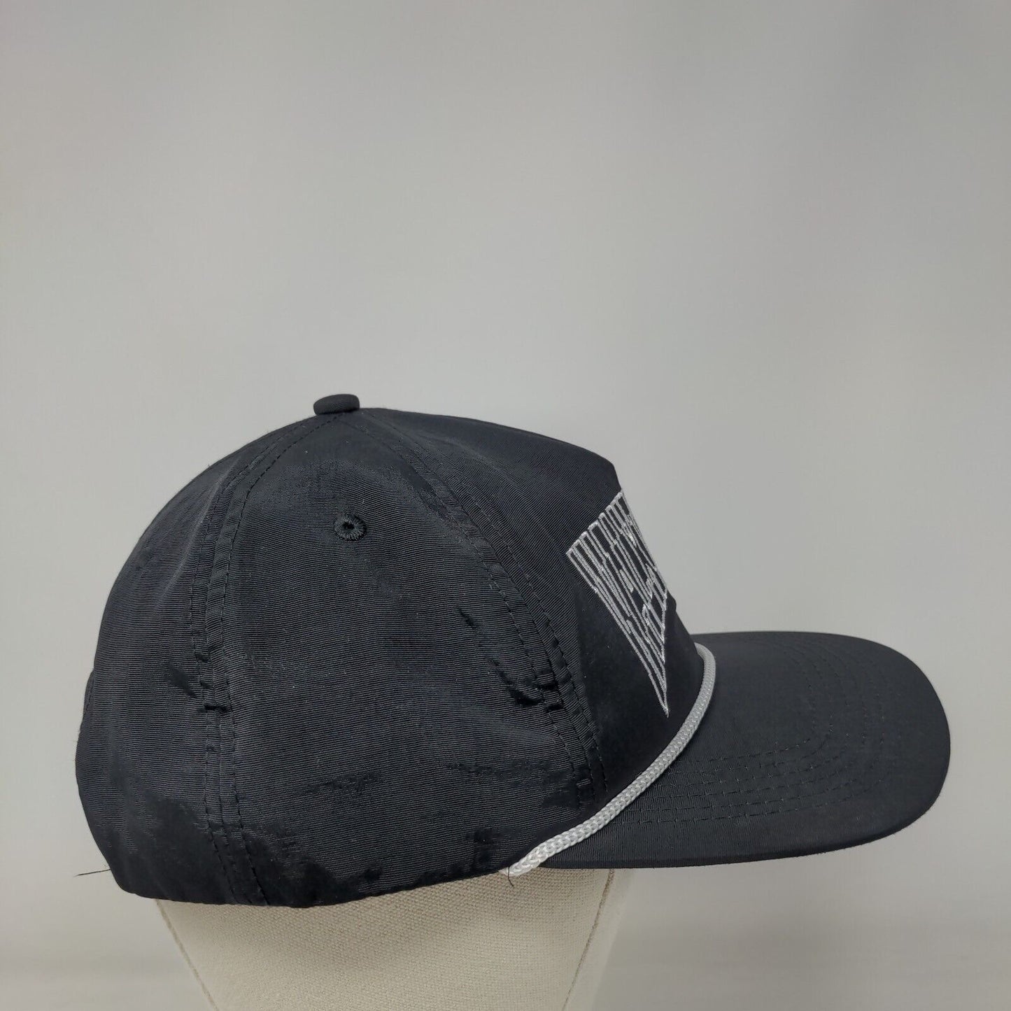 Walk The Walk Snapback Rope Hat Black One Size Embroidered Adjustable