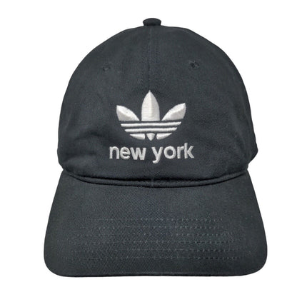 Adidas Trefoil New York Slideback Hat Black OSFM Embroidered 6 Panel
