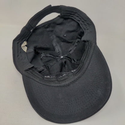 Starbucks Strapback Hat Black OS Adjustable Embroidered Vented Holes 6 Panel