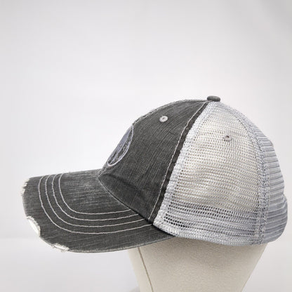 HG Strapback Mesh Back Trucker Hat Gray One Size Embroidered 6 Panel