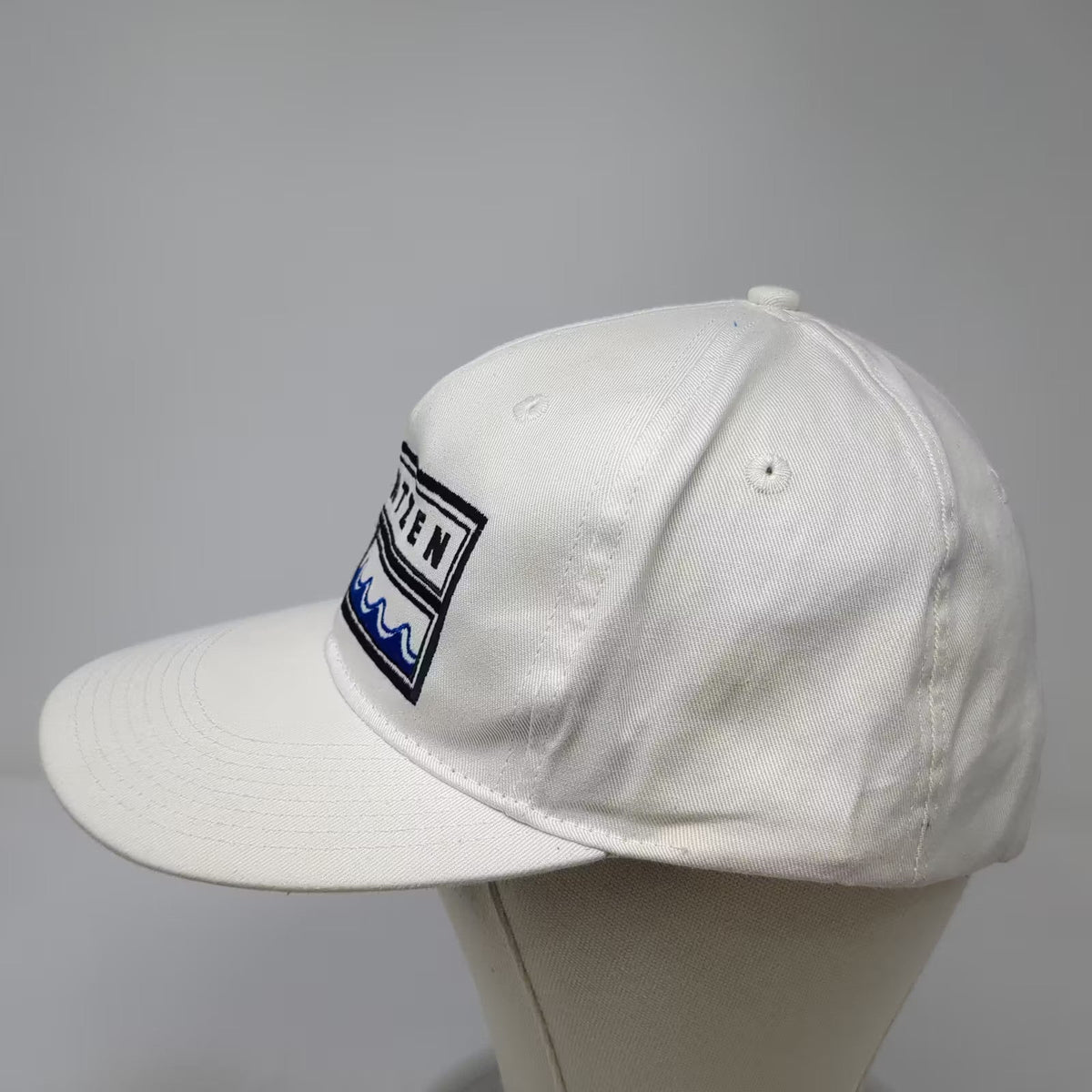 Jantzen White Baseball Cap One Size Embroidered Patch Diver Waves Hat Vintage