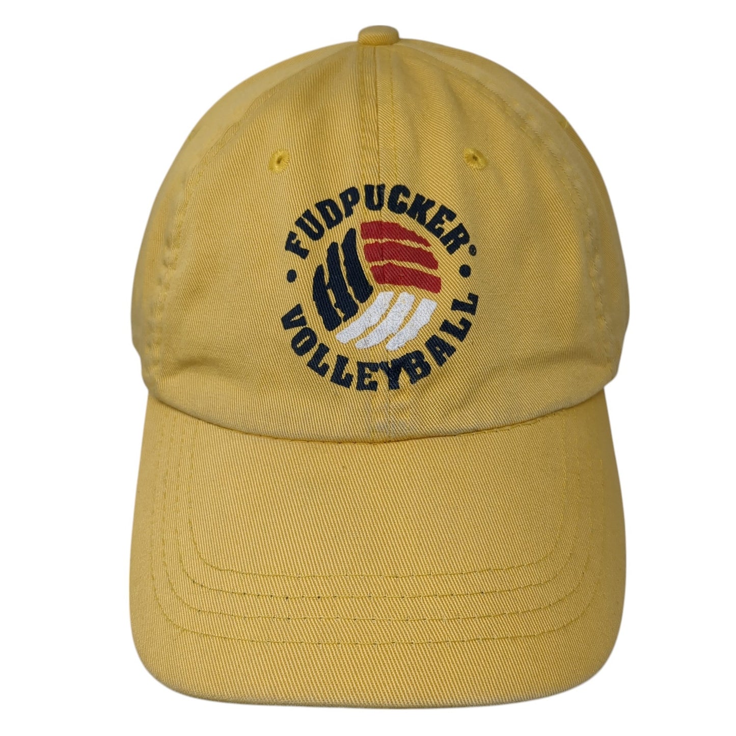 Fudpucker Volleyball Slideback Hat Yellow One Size Adjustable KC Caps