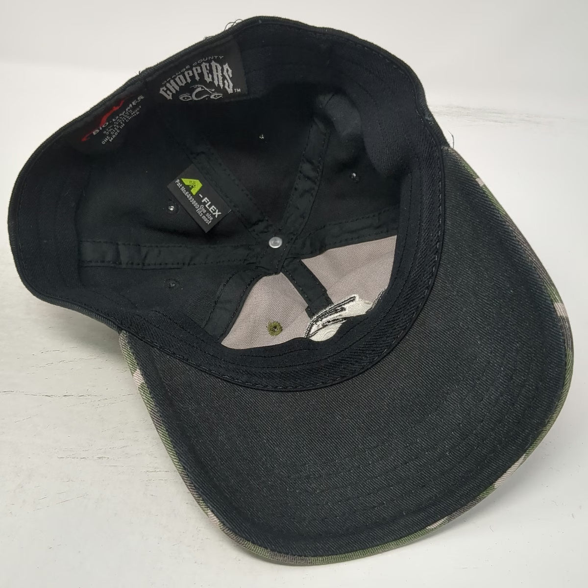 Bio-Domes Orange County Choppers Baseball Cap Green Black Camo One Size Hat Flex