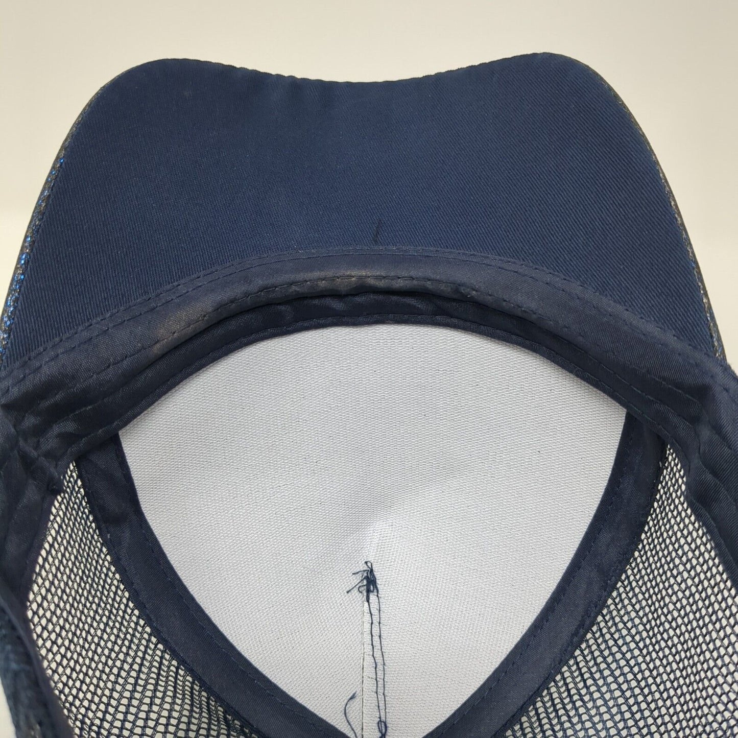 D.L. Evans Bank Ponyback Strapback Hat Blue One Size Adjustable Mesh Back C.C