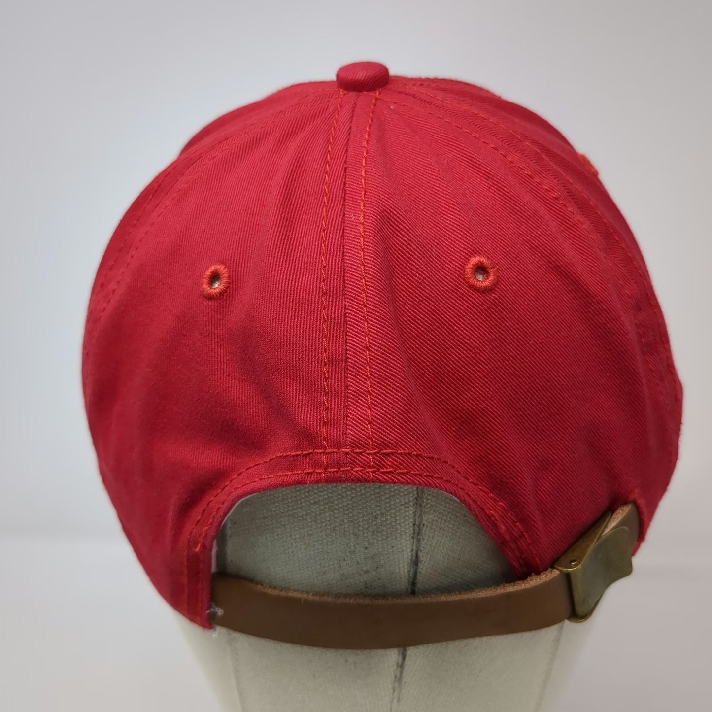 Boston Red Sox MLB 47 Brand Baseball Cap Red One Size Leather Strap Green Brim