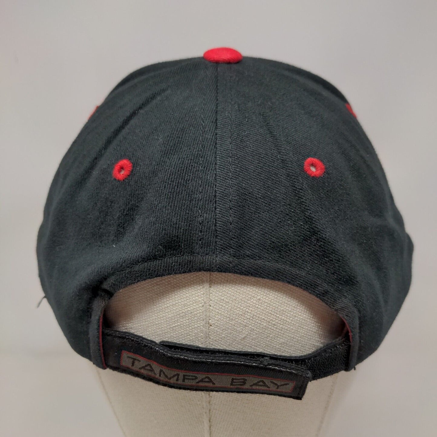 Tampa Bay Buccaneers Strapback Hat Black Embroidered Flag Logo NFL