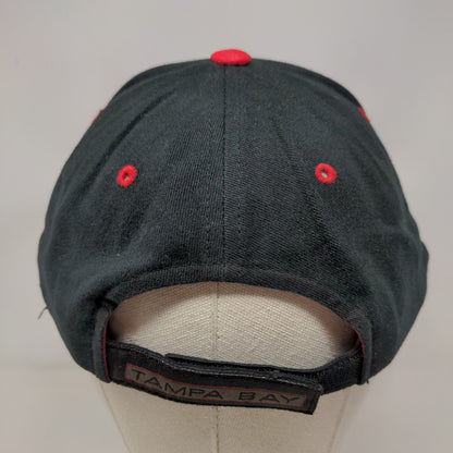 Tampa Bay Buccaneers Strapback Hat Black Embroidered Flag Logo NFL