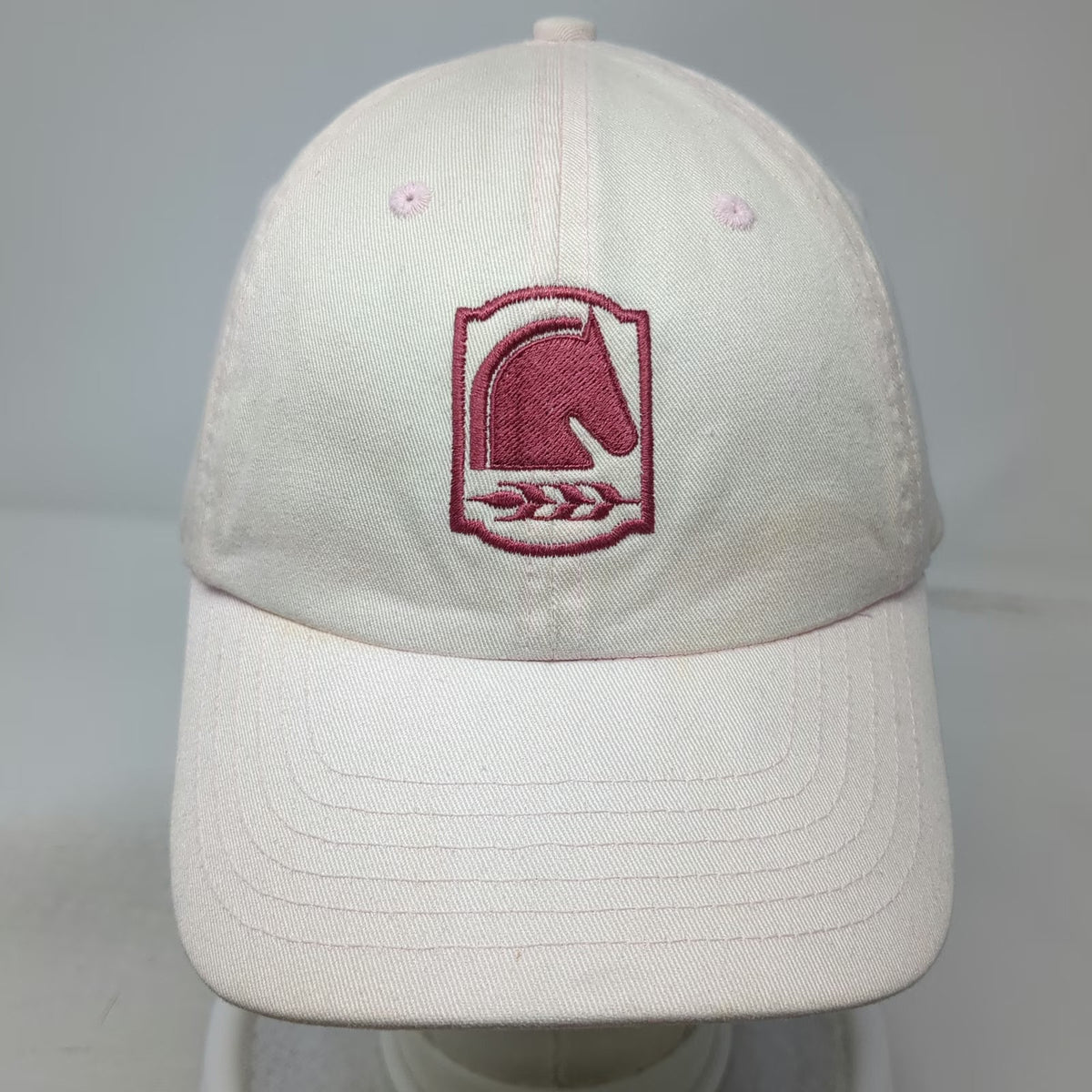 Baseball Cap Pink One Size Mary's Tack & Feed Horse Logo Del Mar Slideback hat