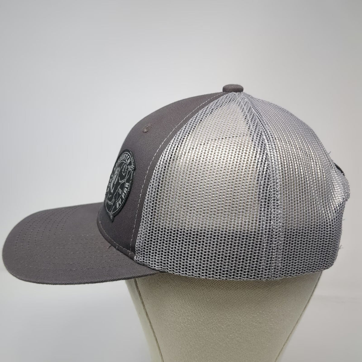 In the Bag Trucker Hat Gray One Size Sasquatch Golf Patch Mesh Back Snapback
