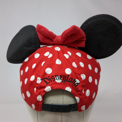 Minnie Mouse Bow Ears Snapback Hat Red Youth One Size Polka Dot Disney