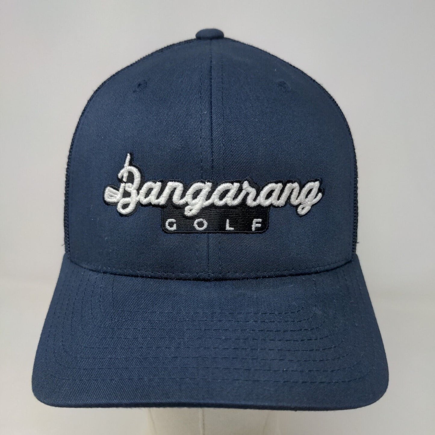 Yupoong Men's Snapback Mesh Back Hat Blue Embroidered Bangarang Golf Logo