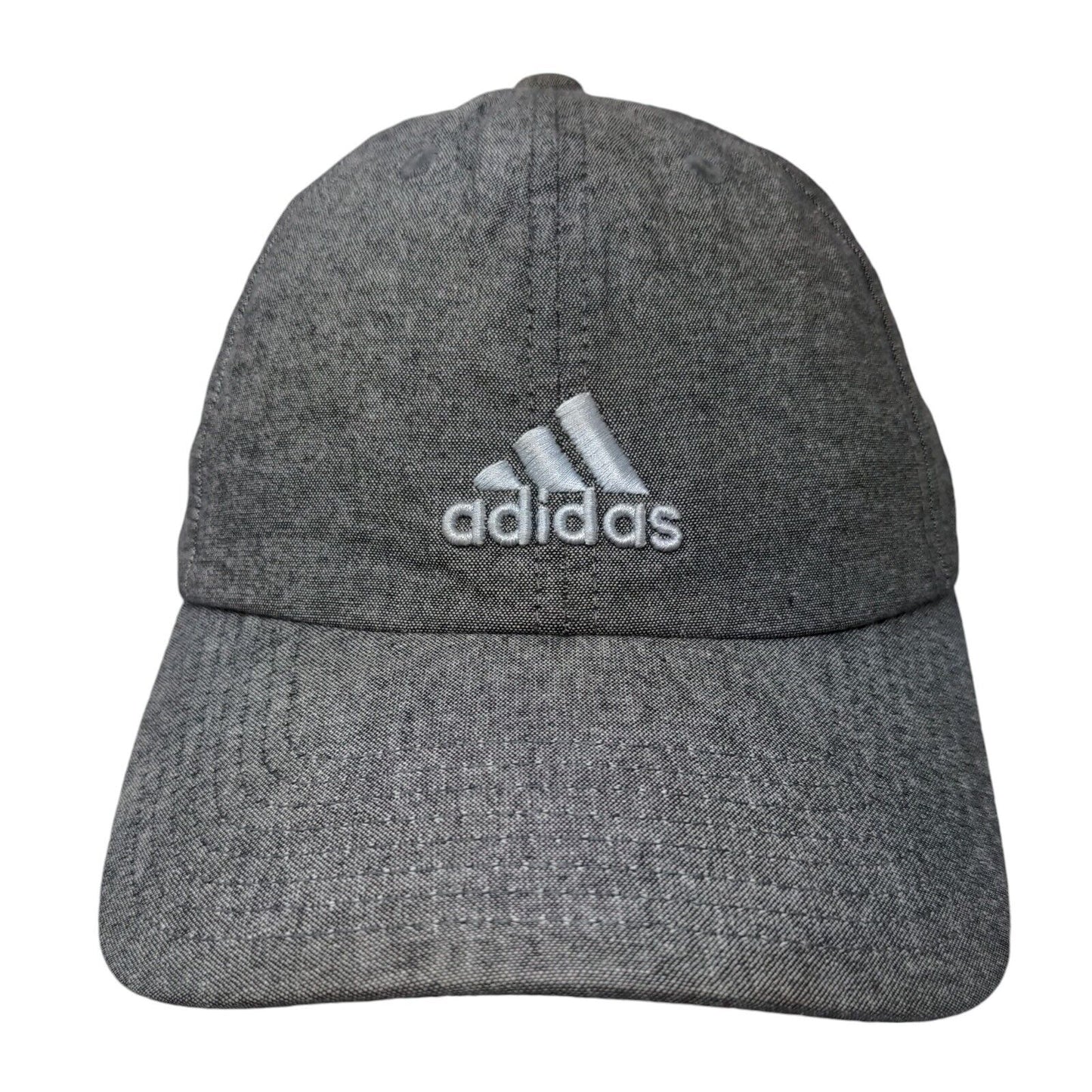 Adidas Climalite Slideback Hat Gray One Size Embroidered 3 Stripes