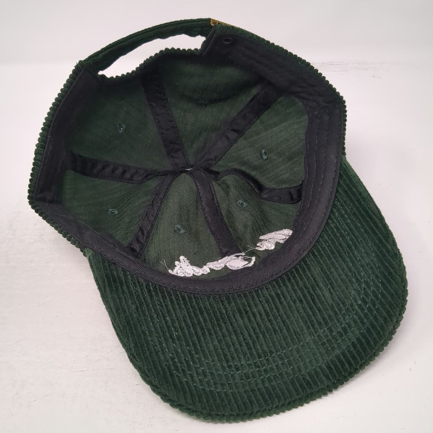 Green Corduroy Go Birds Embroidery Baseball Cap One Size Slideback Strap Hat