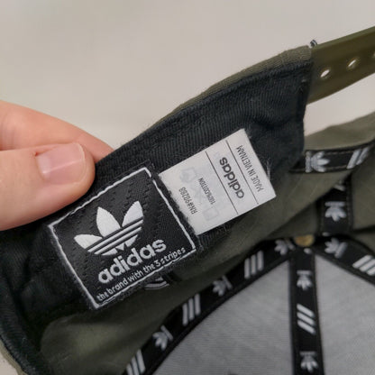 Adidas Trefoil Snapback Hat Green One Size Embroidered Solid 6 Panel