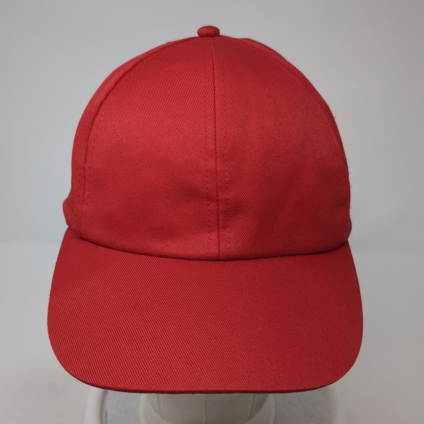 Unbranded Strapback Hat Red One Size Solid Adjustable Blank 6 Panel
