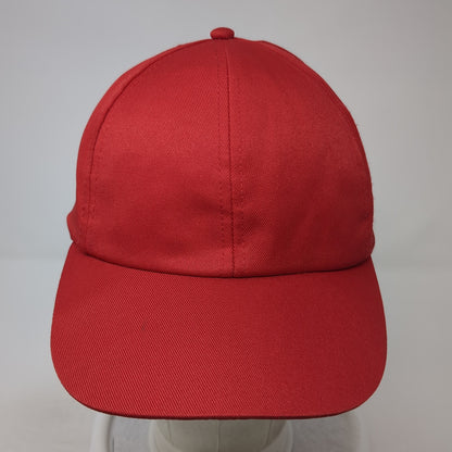 Unbranded Strapback Hat Red One Size Solid Adjustable Blank 6 Panel
