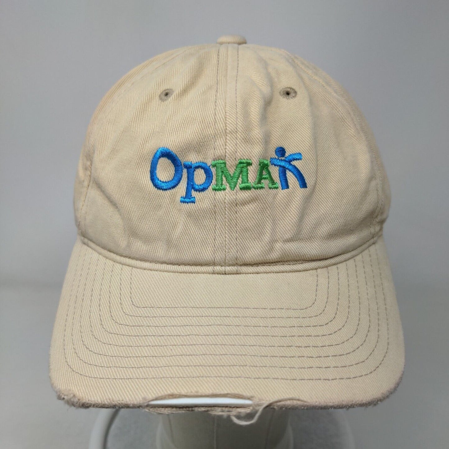 Opma Strapback Hat Tan One Size Adjustable Distressed The Classics Yupoong