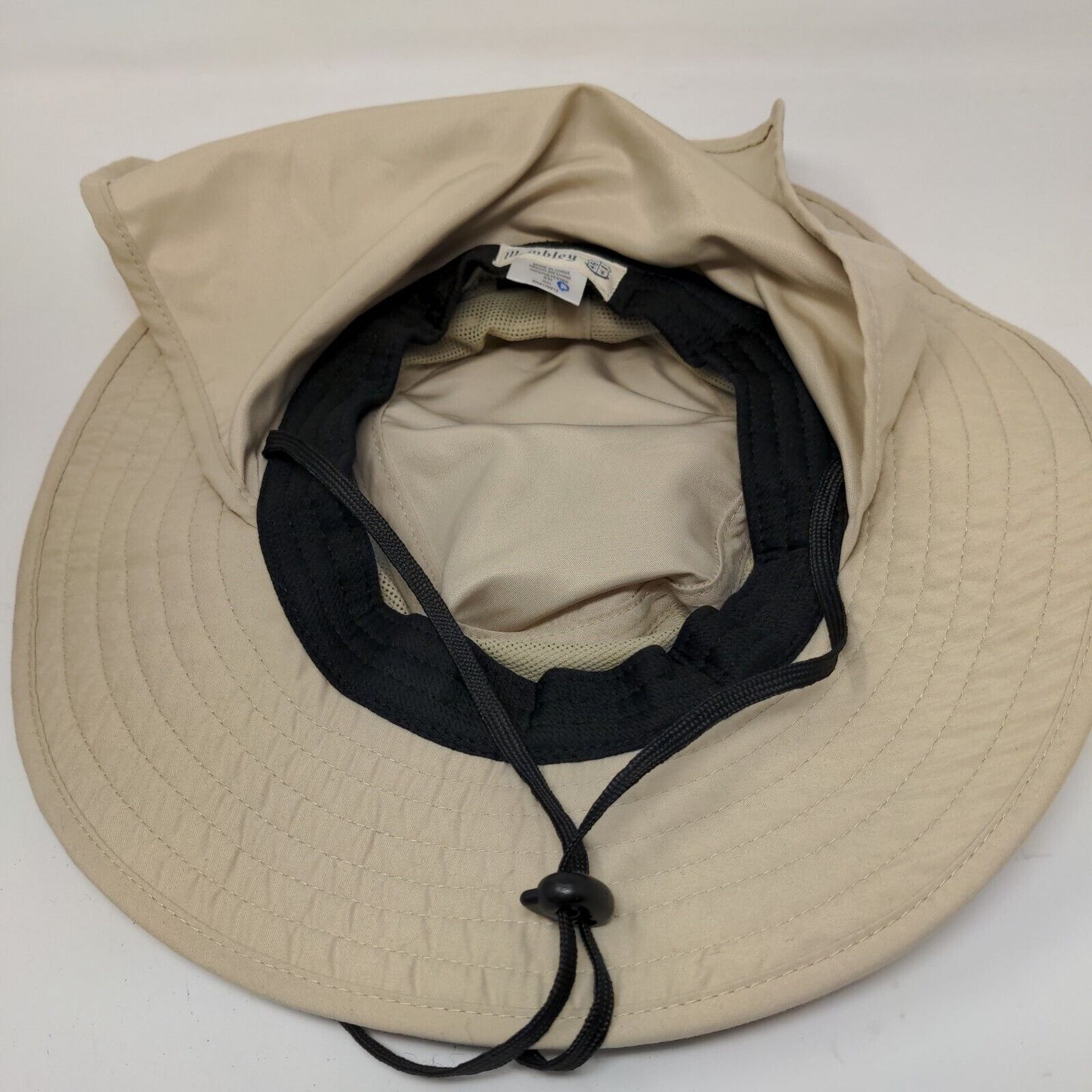 Wembley Men's Wide Brim Sun Hat Tan Size S/M 100% Polyester Neck Flap