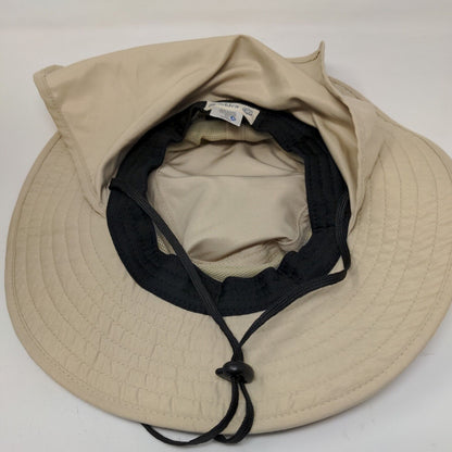 Wembley Men's Wide Brim Sun Hat Tan Size S/M 100% Polyester Neck Flap