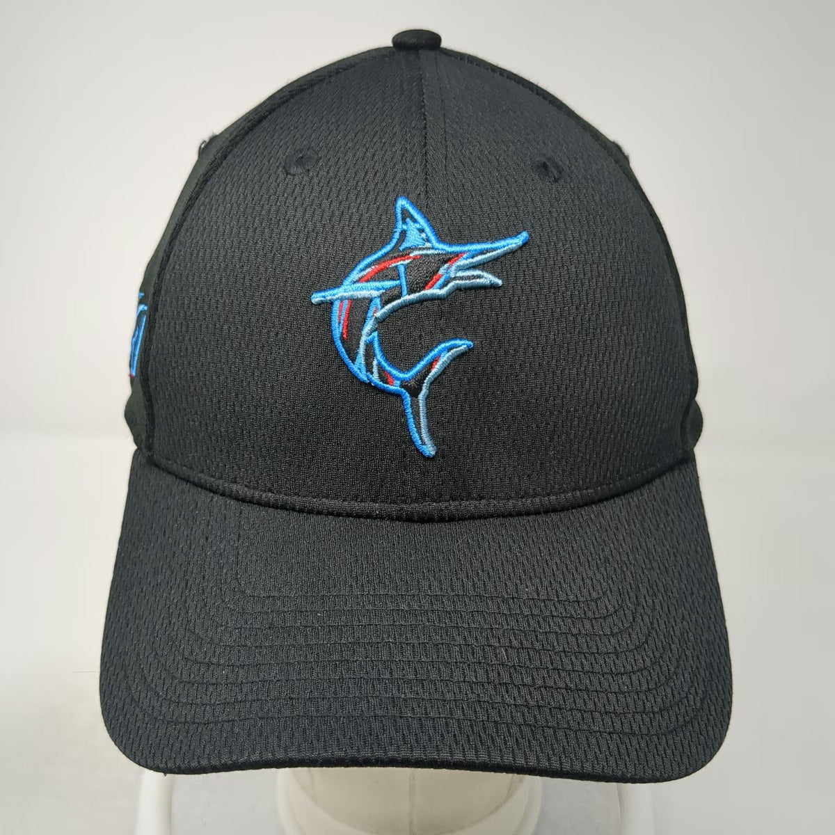 New Era Miami Marlins MLB Baseball Cap Black L 39THIRTY Stretch Fit Fitted Hat