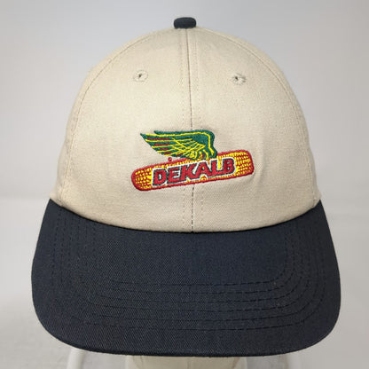 K-Products Snapback Hat Beige Black One Size DEKALB Seed Winged Corn Logo Cap