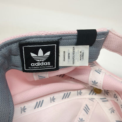 Adidas Baseball Cap Pink One Size Trefoil Logo Strapback Textured Sport Hat
