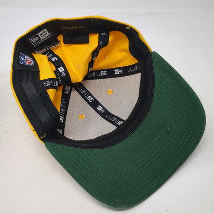 Green Bay Packers NFL New Era Hat Yellow Green M 39THIRTY Stretch Fit Brim