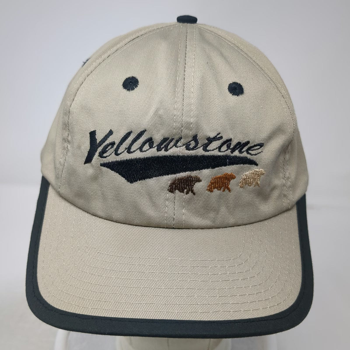 Kati Baseball Cap Beige Yellowstone National Park Bear Embroidery Hat Vintage