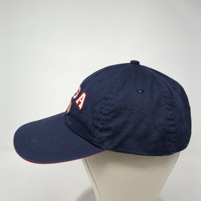 USA Flag 2001 Slideback Hat Blue One Size Solid Adjustable Embroidered